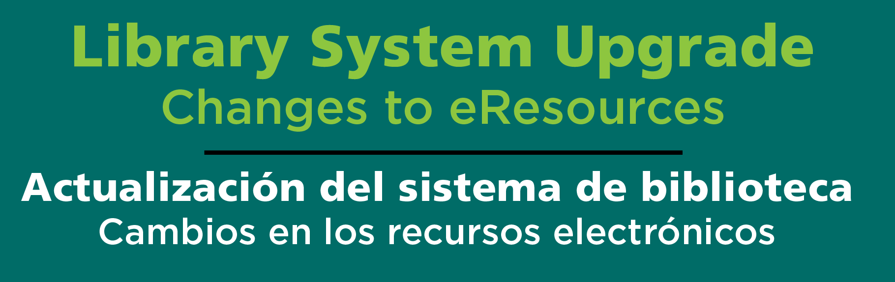 Upcoming Changes to E-Resources homeslide