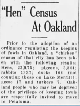 Hen Census at Oakland...